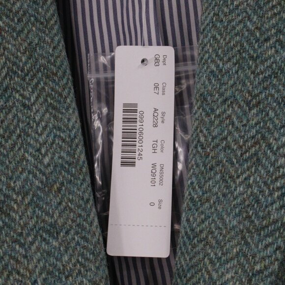 NWT J Crew Parke Blazer Womens 0 Moon British Herringbone Wool One Button green - Picture 4 of 14